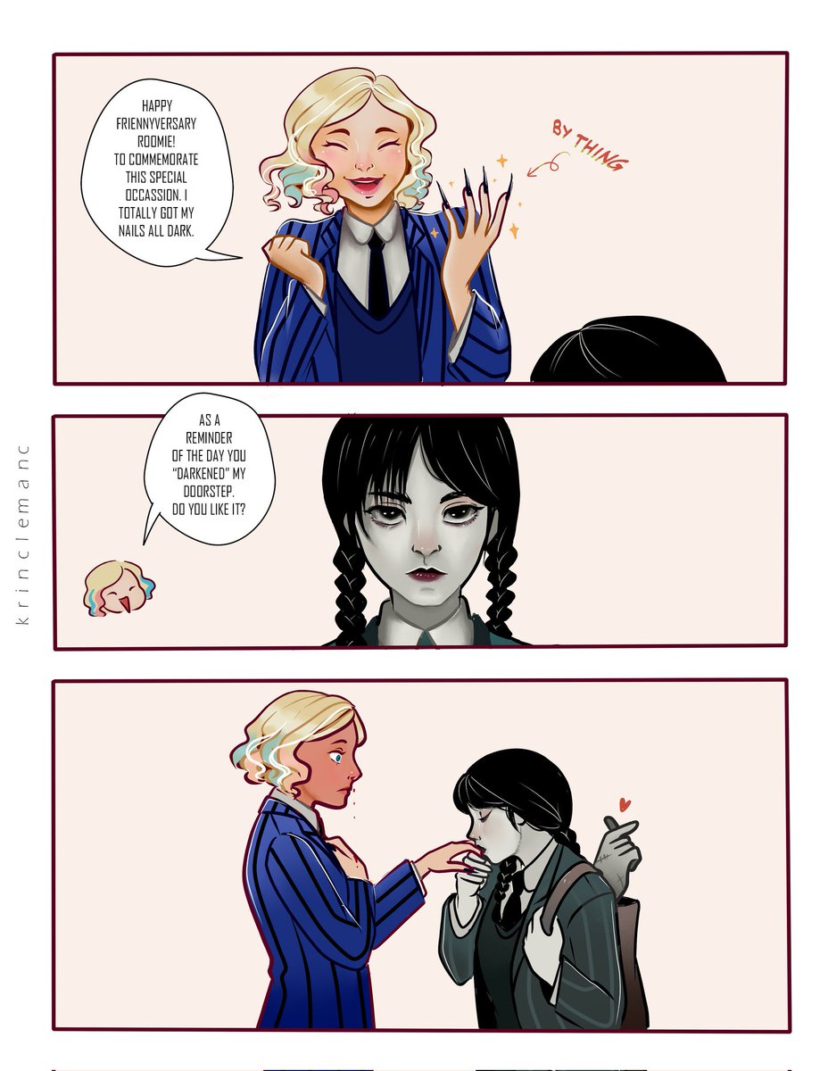 krinclemanc's tweet photo. The Addams have a signature way of showing adoration.

#wednesdaynetflix #wenclair https://t.co/YFPMAORfCw