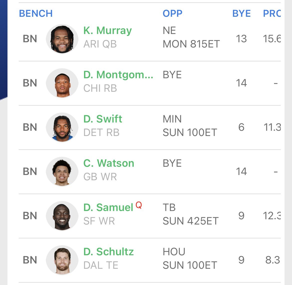 Mitch Moss on Twitter "I drafted 4 GLchop teams before the season