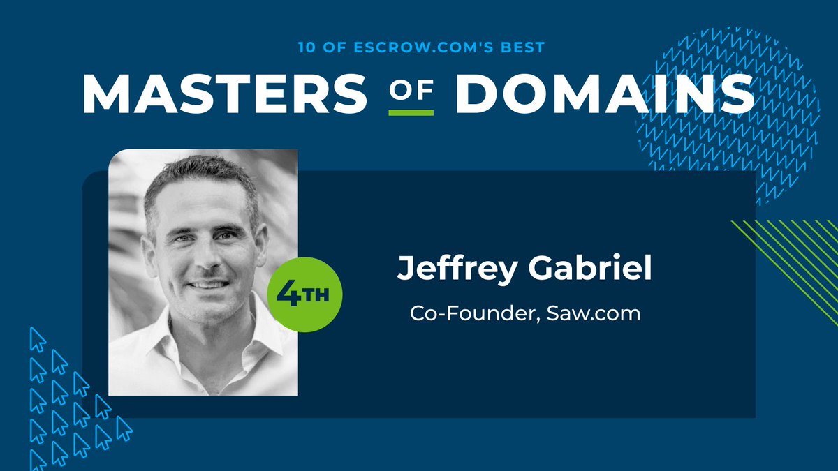 #4 Congratulations to @JeffreyMGabriel, Co-Founder of Saw.com! 🏅 #masterofdomains2022