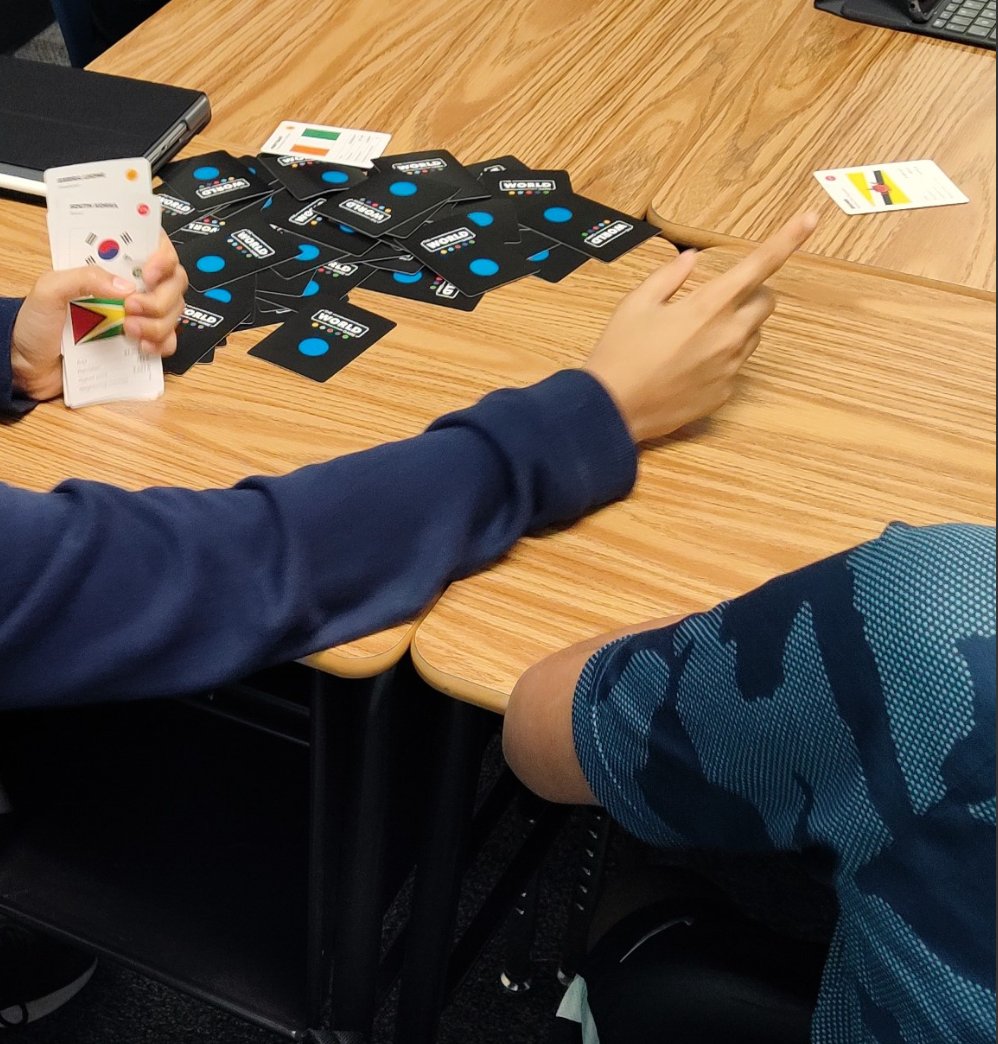 Julie Bottom (@northmissb) on Twitter photo Our kids played <a href="/PlayWorldGame/">WorldGames</a> today in class thanks to <a href="/CMSNorthPTO/">CMSNorth PTO</a>. Kids take turns dealing and picking a category. Whichever country card has the highest number in that category wins. Our students love it! <a href="/CMSNorth/">Coppell MS North πΎ</a> @Coppellisd Our kids played <a href="/PlayWorldGame/">WorldGames</a> today in class thanks to <a href="/CMSNorthPTO/">CMSNorth PTO</a>. Kids take turns dealing and picking a category. Whichever country card has the highest number in that category wins. Our students love it! <a href="/CMSNorth/">Coppell MS North πΎ</a> @Coppellisd