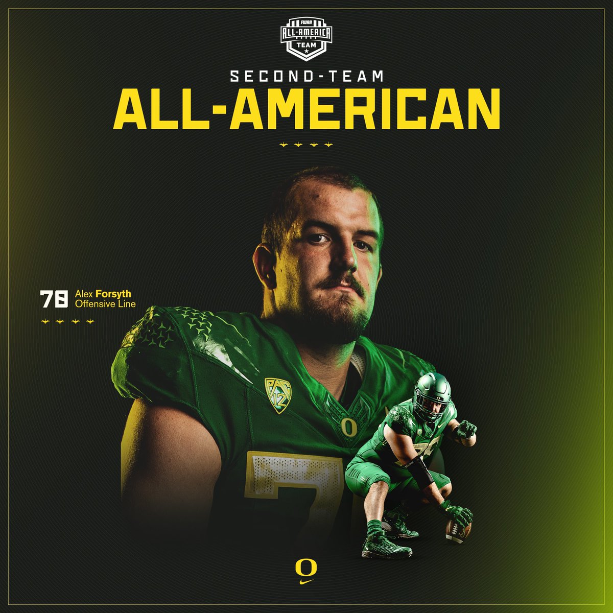 Oregon Football (@oregonfootball) on Twitter photo Our leader up front ๐ฆ
<a href="/alexforsyth75/">Alex Forsyth</a> is a second-team All-American by <a href="/TheFWAA/">Football Writers Association of America</a>!
#GoDucks Our leader up front ๐ฆ
<a href="/alexforsyth75/">Alex Forsyth</a> is a second-team All-American by <a href="/TheFWAA/">Football Writers Association of America</a>!
#GoDucks