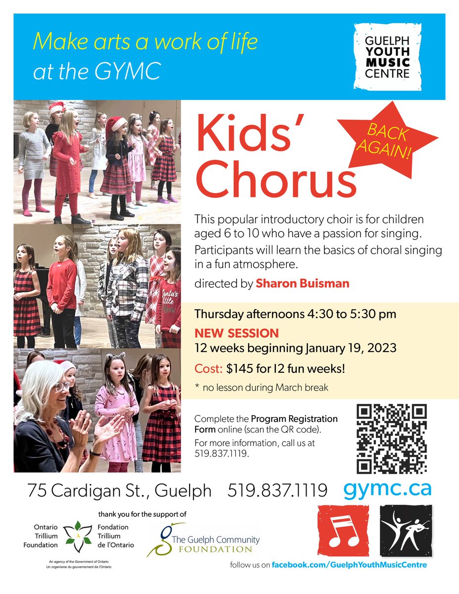 KIDS’ CHORUS… Back again in January for 12 great weeks! Register now at cognitoforms.com/GYMC1/KidsChor…