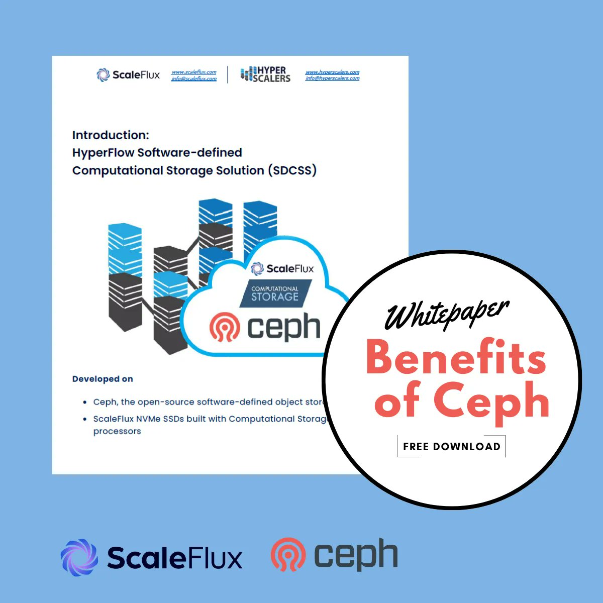 🆕 [Whitepaper] ⌛ 7-min read 
Introduction: HyperFlow Software-defined Computational Storage Solution #SDCSS 
✍️ written by Ceph & ScaleFlux buff.ly/3pSR0PL  
#ComputationalStorage #ssd