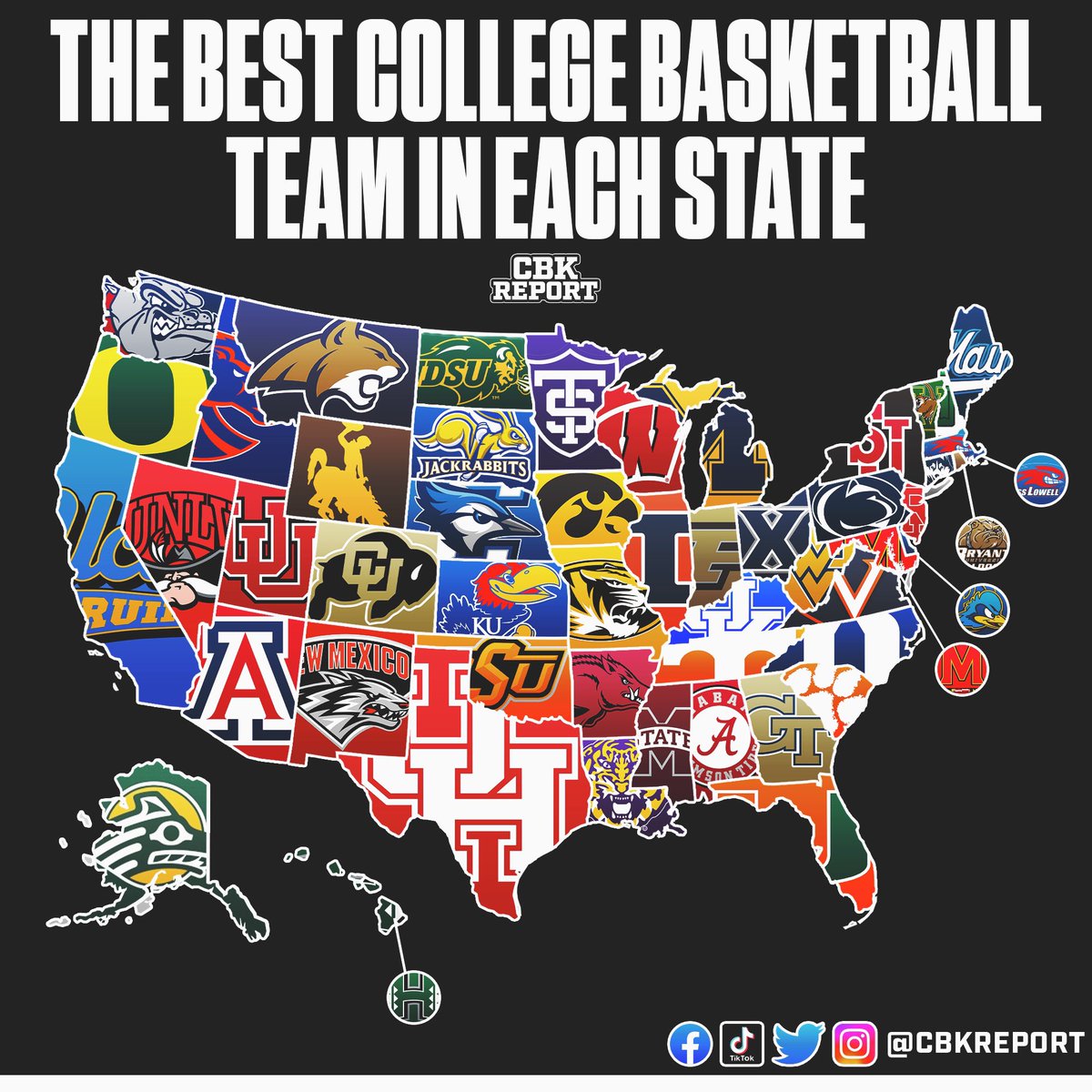 Parker Hamann on Twitter "Best College Basketball Team in Each State