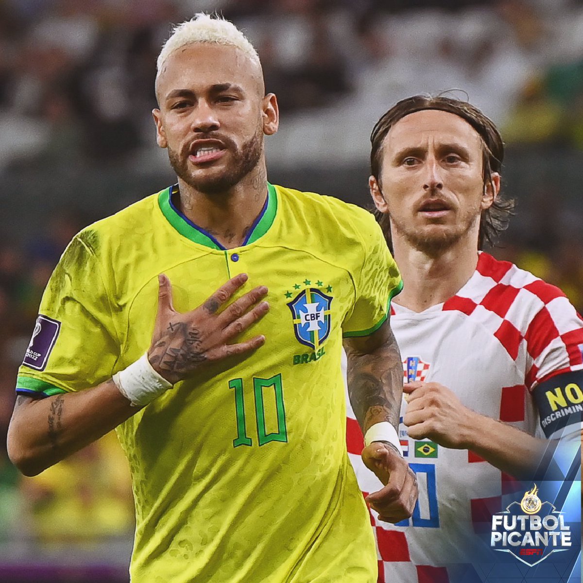 Neymar abre el marcador ante Croacia y con eso, empata a Pelé como máximo anotador de la Selección de Brasil con 77 goles 🇧🇷