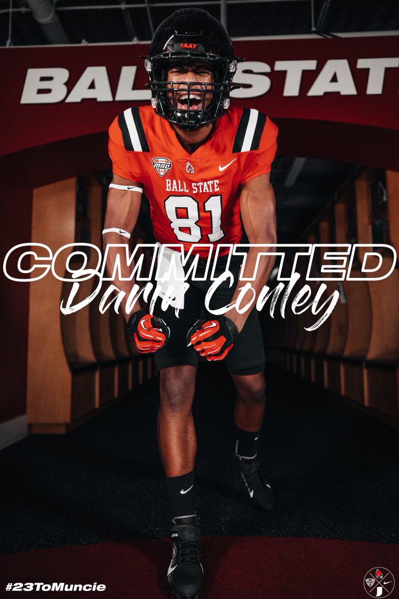 conley_darin's tweet photo. First and foremost I’d like to thank God, my parents, my brothers and my entire family for all their love and support. I’d also like to thank all the coaches that have coached me over the years. With that said I’ve decided to commit to @BallStateFB! @BSUCoachNeu @CoryConnolly https://t.co/M5FS29ewzm