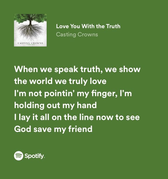 The thing is, Christians aren’t about judgment, we’re just trying to help. open.spotify.com/track/4i87I5yL…