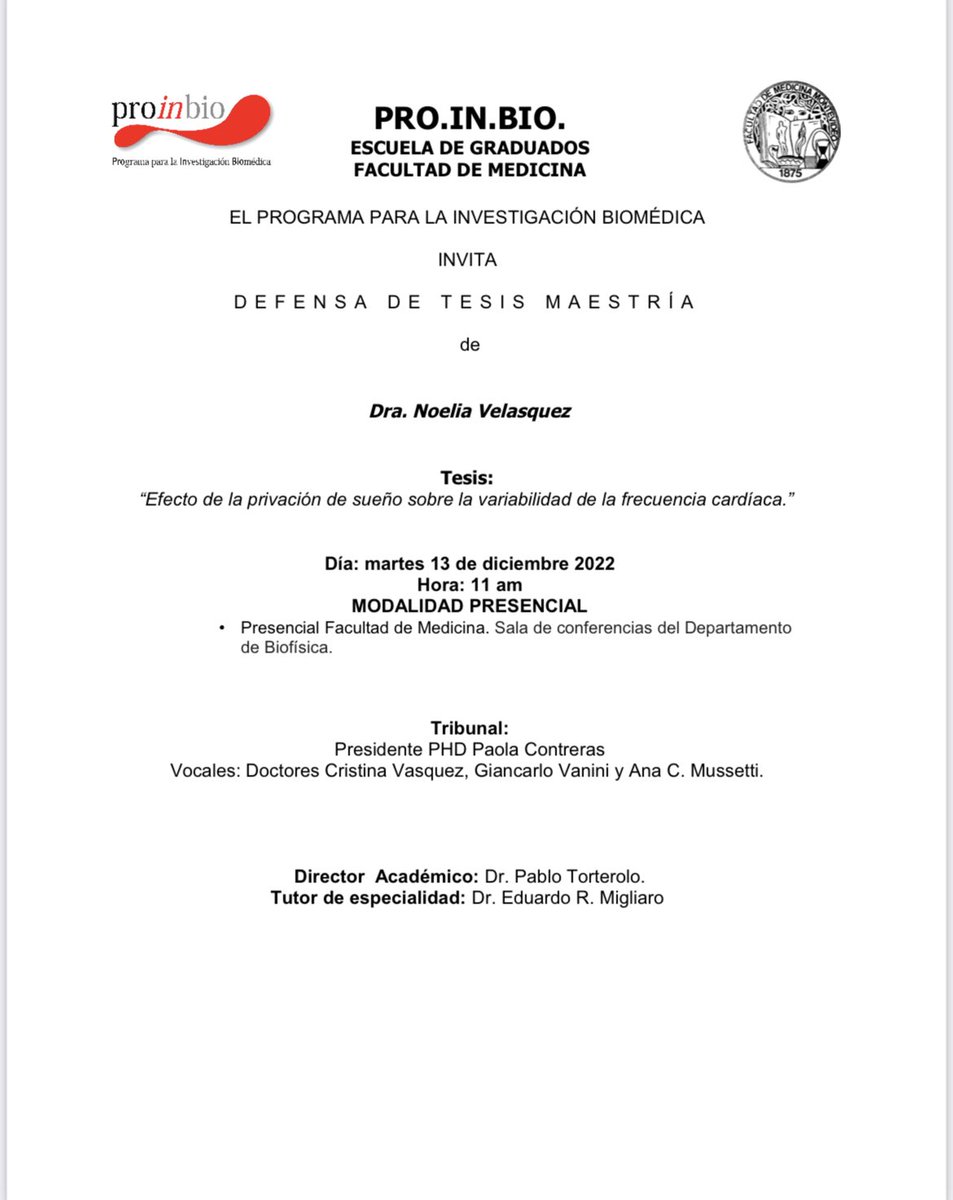 Pro.In.Bio. UdelaR (@proinbiofmed) on Twitter photo Defensa de Tesis con enfoque traslacional. Todos invitados <a href="/fmed_divulga/">fmed_divulga</a> <a href="/fmedoficial/">fmedoficial</a> <a href="/hcmquintela/">Hospital de Clínicas Dr. Manuel Quintela</a> <a href="/Udelaruy/">Universidad de la República</a> <a href="/PEDECIBA/">PEDECIBA</a> Defensa de Tesis con enfoque traslacional. Todos invitados <a href="/fmed_divulga/">fmed_divulga</a> <a href="/fmedoficial/">fmedoficial</a> <a href="/hcmquintela/">Hospital de Clínicas Dr. Manuel Quintela</a> <a href="/Udelaruy/">Universidad de la República</a> <a href="/PEDECIBA/">PEDECIBA</a>