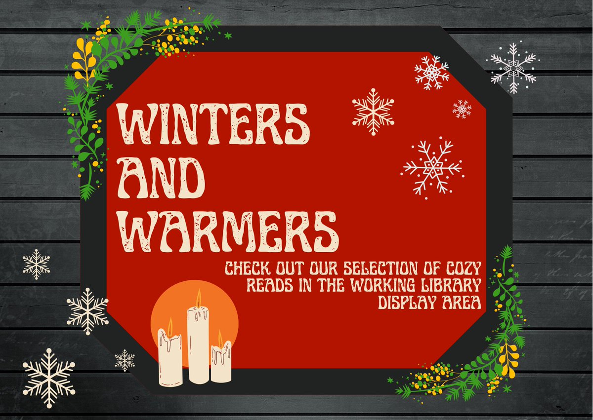 Well, the weather outside may be frightful, but we're still open 24/7 over the vacation, so why not pop in and borrow some cozy winter reading?😊
(The Library will be unstaffed from 23rd December to 2nd January, so you'll need to remember your card to get in.)
Stay warm, folks!❄️