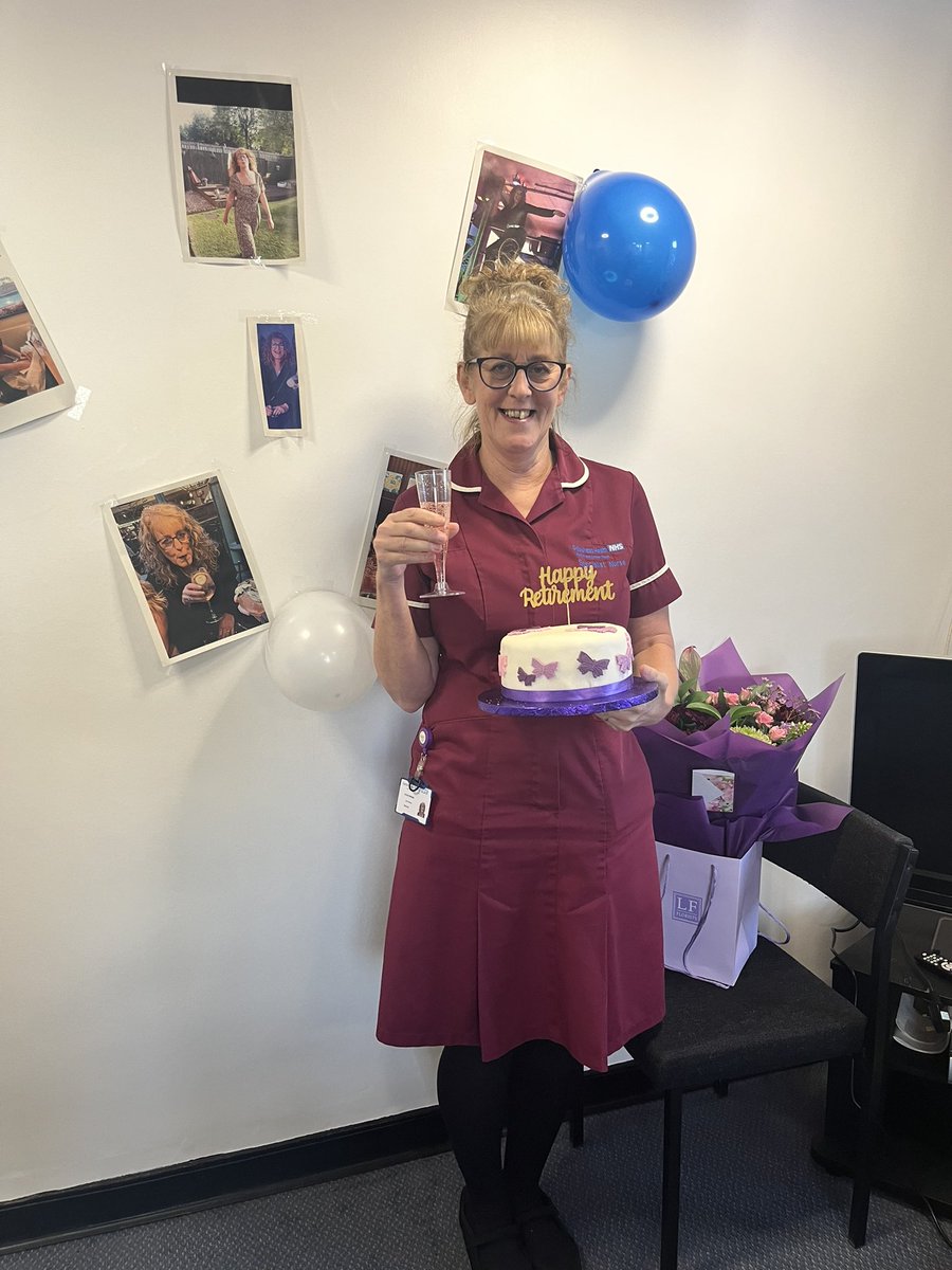 Retirement day has finally arrived for this one! 42 years nursing &amp; loved her job until the very end! It’s been an absolute pleasure to work with her!Only a few years have been shed today 😢 <a href="/Gateshead_NHS/">Gateshead Health NHS Foundation Trust</a> <a href="/anderson_lja/">Lisa Anderson</a> <a href="/Fay1McClure/">Fay McClure</a> <a href="/drdina_mansour/">Dina Mansour</a> <a href="/StubbingsLinzi/">linzi Stubbings</a> <a href="/Milliedew661/">Allison Grapes@mlliedew66</a>