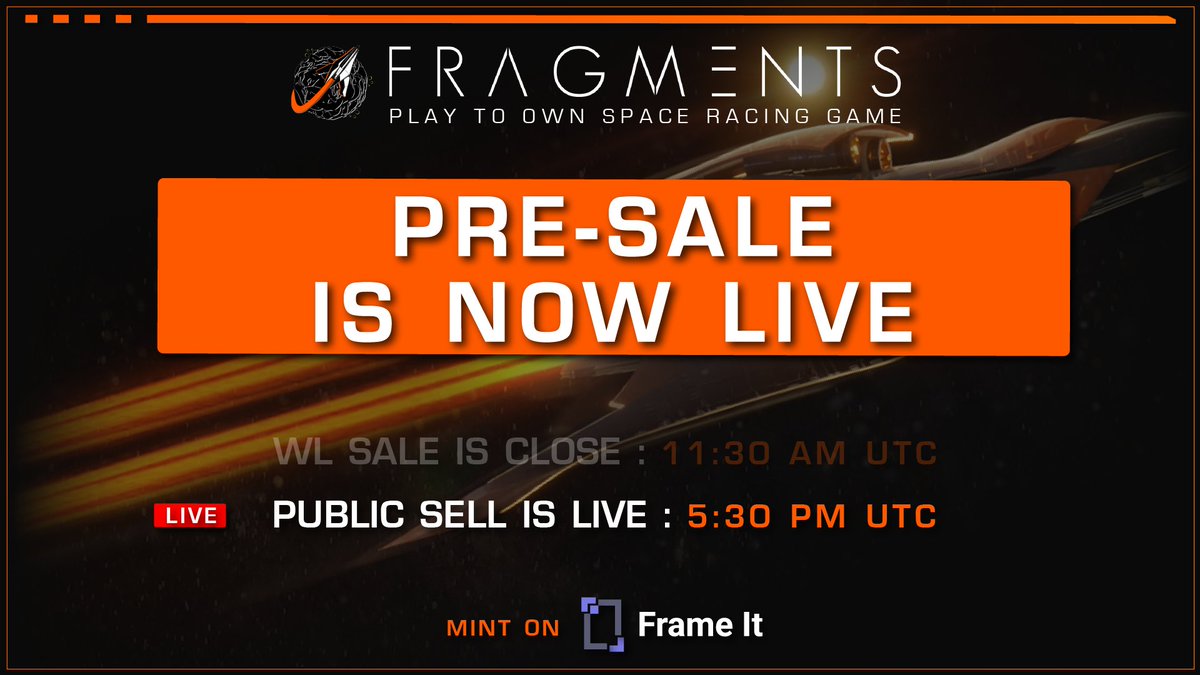 Fragments_P2E's tweet photo. 🚀 PUBLIC PRE-SALE IS LIVE! 🚀

💰 PRICE : 1 $EGLD

https://t.co/iF5TB9H3ox

LFG #MultiversX 🔥🔥🔥 https://t.co/ASczGjxMgf