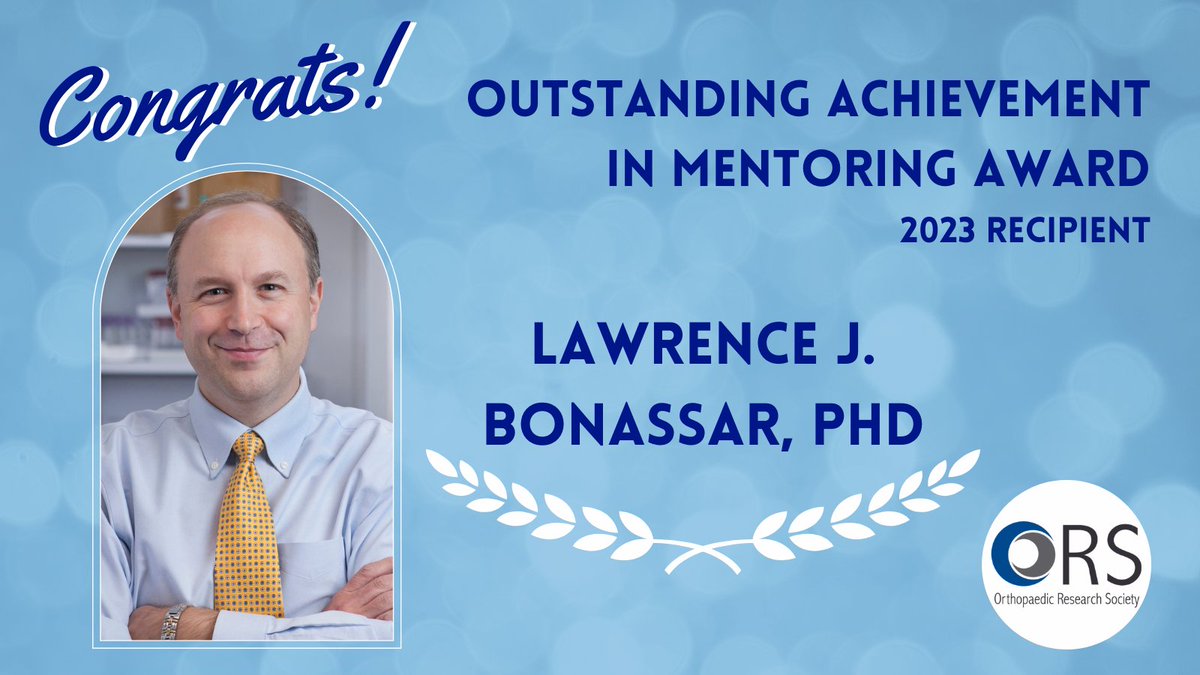 Orthopaedic Research Society (@orssociety) on Twitter photo CONGRATS to <a href="/BonassarLab/">Bonassar Lab</a> of <a href="/CornellBME/">Cornell BME</a> & <a href="/CornellMAE/">Cornell Mechanical & Aerospace Engineering</a> on receiving the 2023 Mentoring Award!
This honors Larry's exceptional achievement in mentorship and advocacy on behalf of new investigators in #orthoresearch.
Learn more about Larry's success:
bit.ly/3QuSDyE CONGRATS to <a href="/BonassarLab/">Bonassar Lab</a> of <a href="/CornellBME/">Cornell BME</a> & <a href="/CornellMAE/">Cornell Mechanical & Aerospace Engineering</a> on receiving the 2023 Mentoring Award!
This honors Larry's exceptional achievement in mentorship and advocacy on behalf of new investigators in #orthoresearch.
Learn more about Larry's success:
bit.ly/3QuSDyE