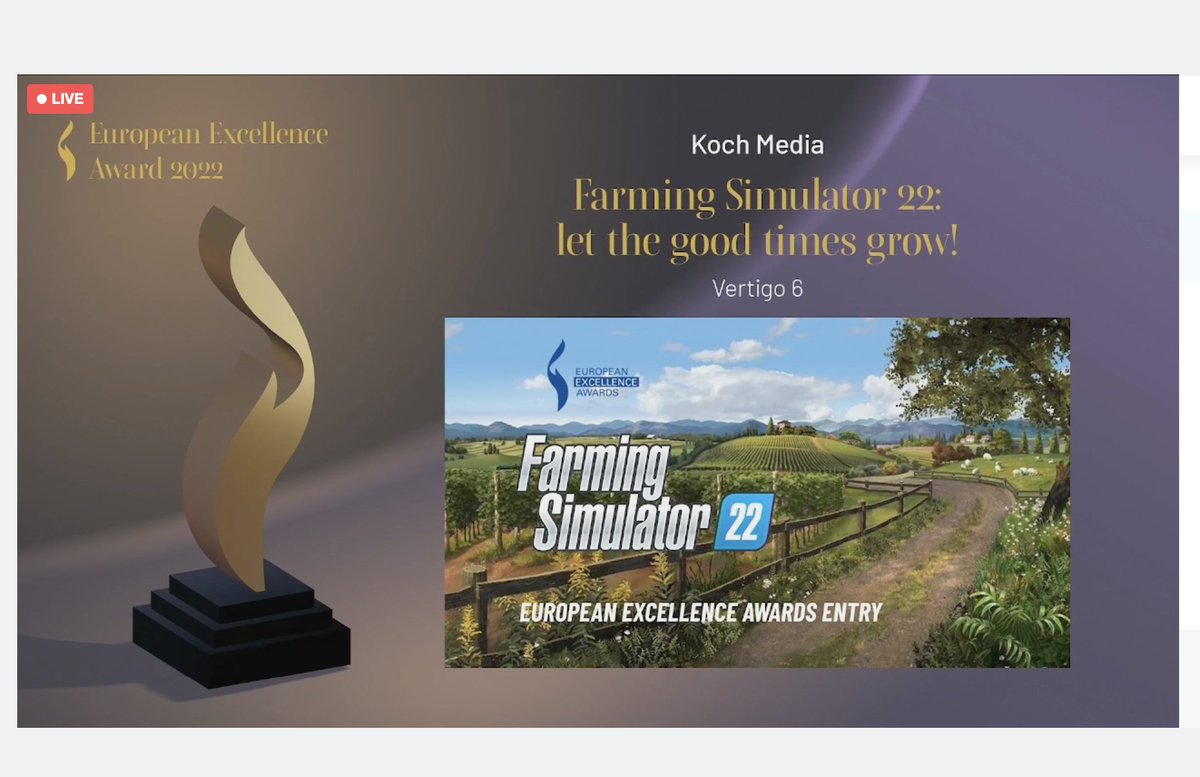 YESSSS!!! GOLD at the European Excellence Awards for <a href="/PLAION_BNL/">PLAION Benelux</a>'s Farming Simulator campaign!!! WOOOHOOOOW!!! #EEA2022 @EEA_Info 🥳🍾👨‍🌾👩‍🌾🐓🐮🐷