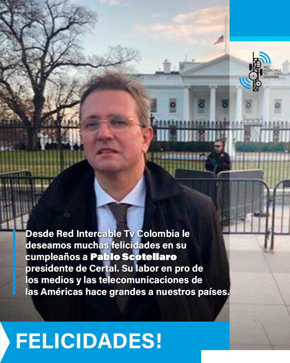 RedInterTvCol's tweet photo. Desde Red Intercable Tv Colombia, deseamos mucha felicidad y éxitos al presidente de Certal, hoy en su cumpleaños. @ScotellaroA 
.
.
#RITVCOL #Certal #HBD #Colombia https://t.co/wqxspMwq1B