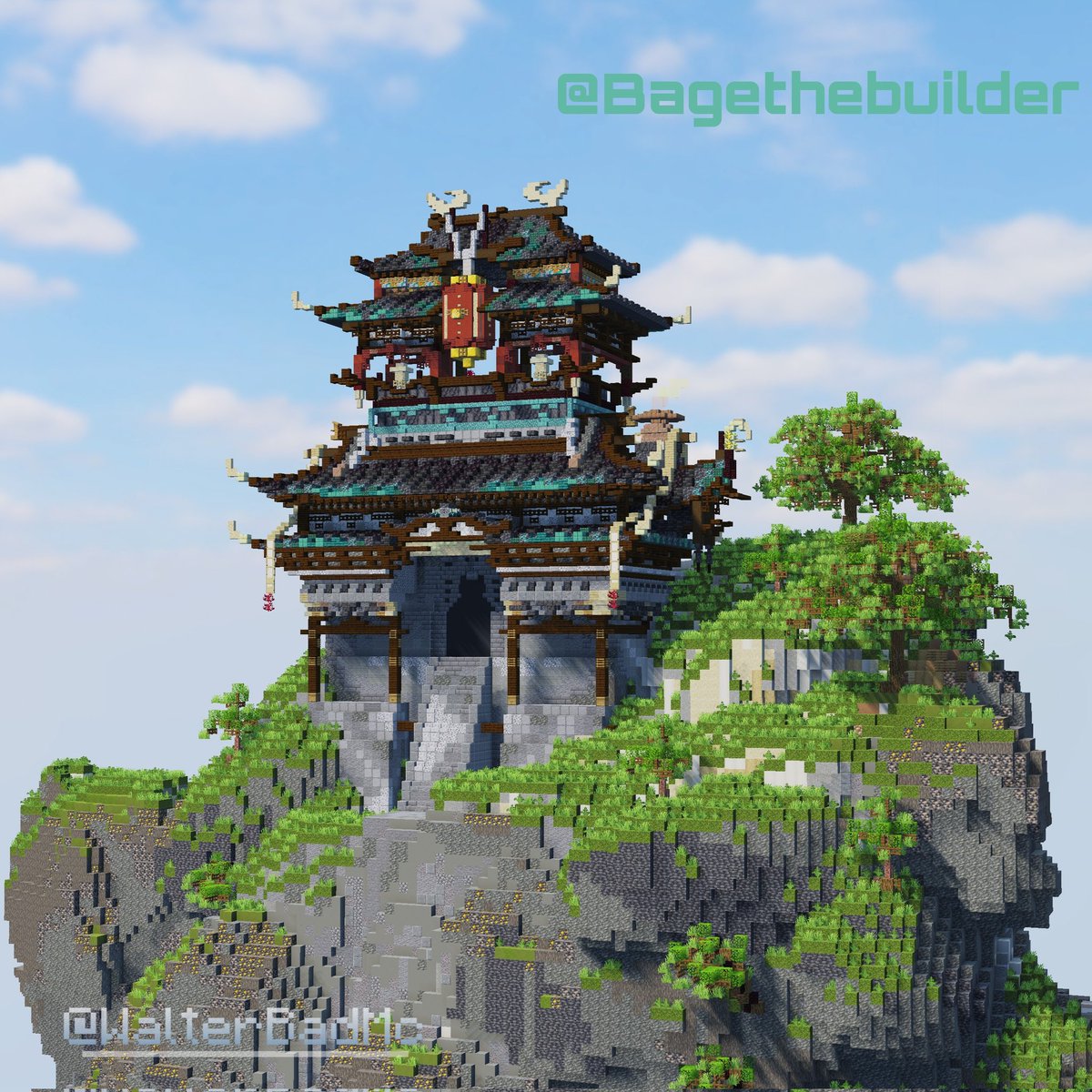 Asian temple on the mountain Collab  #Minecraft    #Minecraftbuilds #minecraftbuild #minecraft建築コミュ