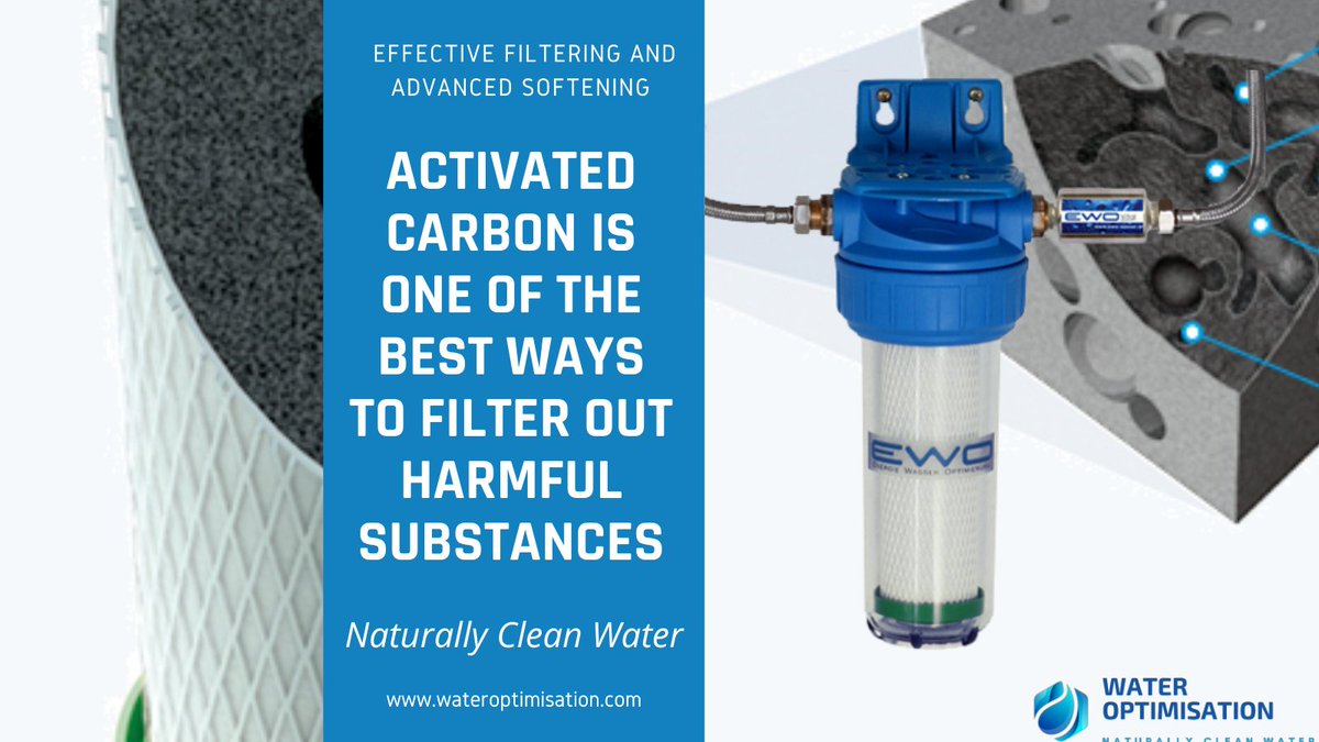 Wateroptint's tweet image. Optimal filtration means filtering out harmful substances while leaving the mineral content intact. For this purpose activated carbon is especially suitable as a filter material. It works as an adsobant for environmental pollutants, while letting through valuable minerals!
