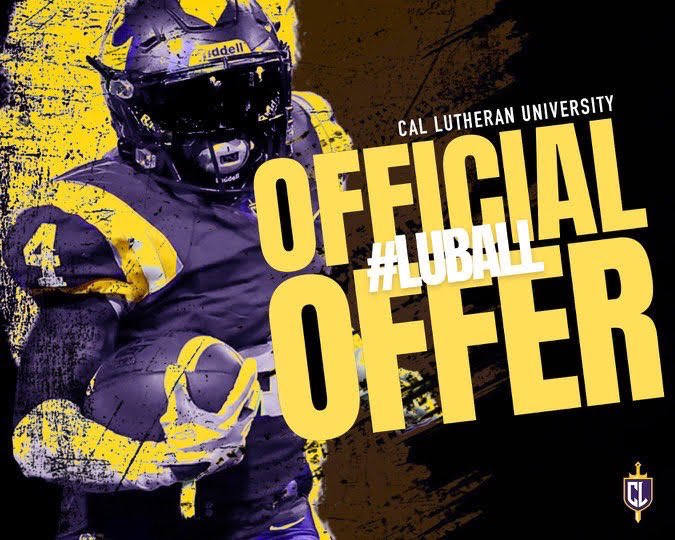 After a talk with @CoachLouie15, Im proud to say I received an offer to play football at Cal Lutheran university. @DemarcoSampson @CoachDunkle @CoachK_Brown