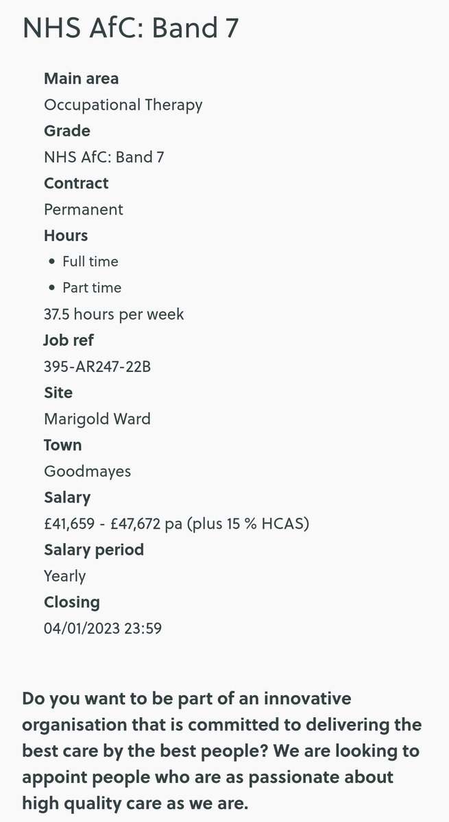 💥 New vacancy: #OccupationalTherapy

NELFT's Inpatient Stroke Rehab Unit located at Goodmayes hospital, has an opportunity for a B7 Stroke Specialist #OccupationalTherapist to join their team. 👇

#AHPjobs #TeamNELFT 

careers.nelft.nhs.uk/jobs/#!/job/UK…