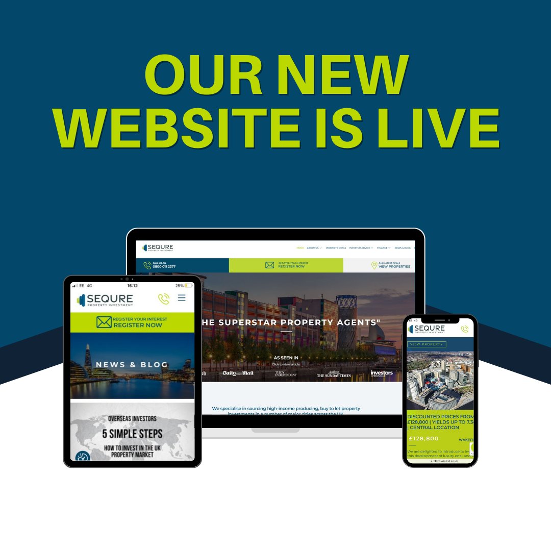 SequreProperty's tweet photo. SEQURE ARE BACK   

We know we’ve been quiet on here for a while but that’s because we’ve been working on something very exciting, our brand new website! 

Head on over to our new website now to see our new look.

https://t.co/A11uHgkZQF

#propertyinvestment #propertydeals https://t.co/nbETqjh2ej