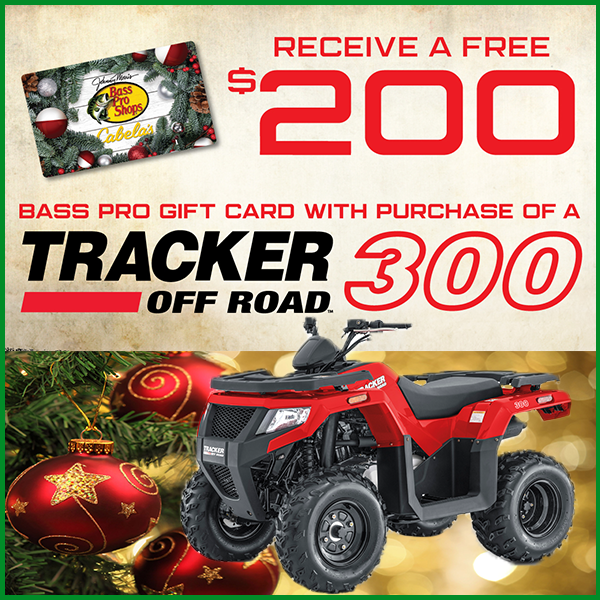 Colmans_RV's tweet photo. Receive a free $200 Bass Pro Shops or Cabela's gift card with the purchase of a TRACKER OFF ROAD 300 ATV model from Colman's RV. Offer valid for qualifying purchases through December 24th, 2022. 🌲
#trackeroffroad
Shop now- https://t.co/wBptqcIvKC https://t.co/cHrXXt1n3l