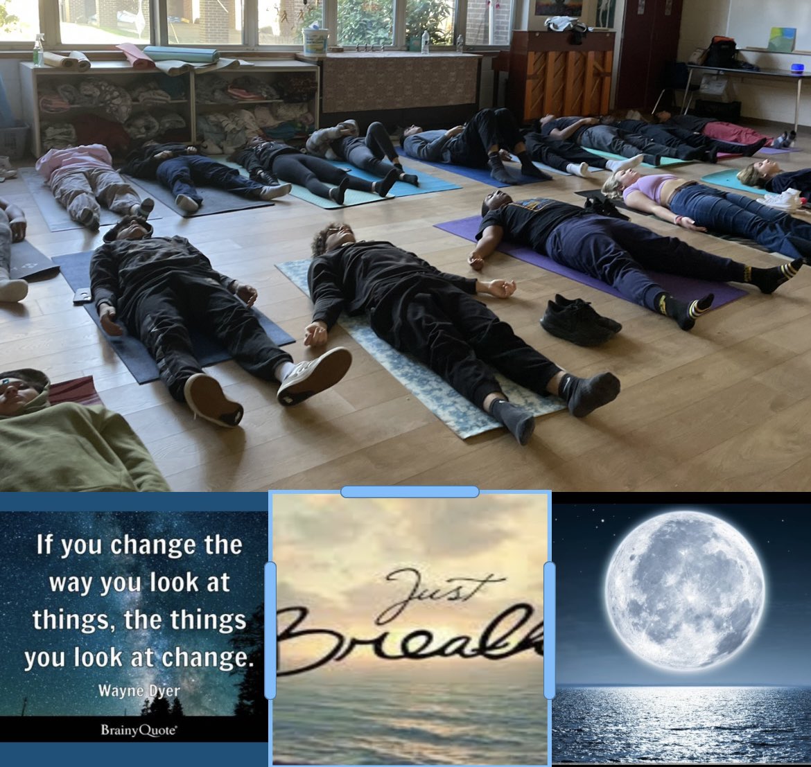 TContiG3's tweet photo. Final Full Moon Yoga Flow of 2022 with Team Hanna! Ss practiced mindful movement, inhaling “Let”, exhaling “Go” &amp; setting positive intensions. 🌕✨#OTHSstrong #SEL #StrongEmpoweredLeaders #spartanlegacy @MrsDKaszuba @A_DePasquale48 https://t.co/O7gZez8UnC