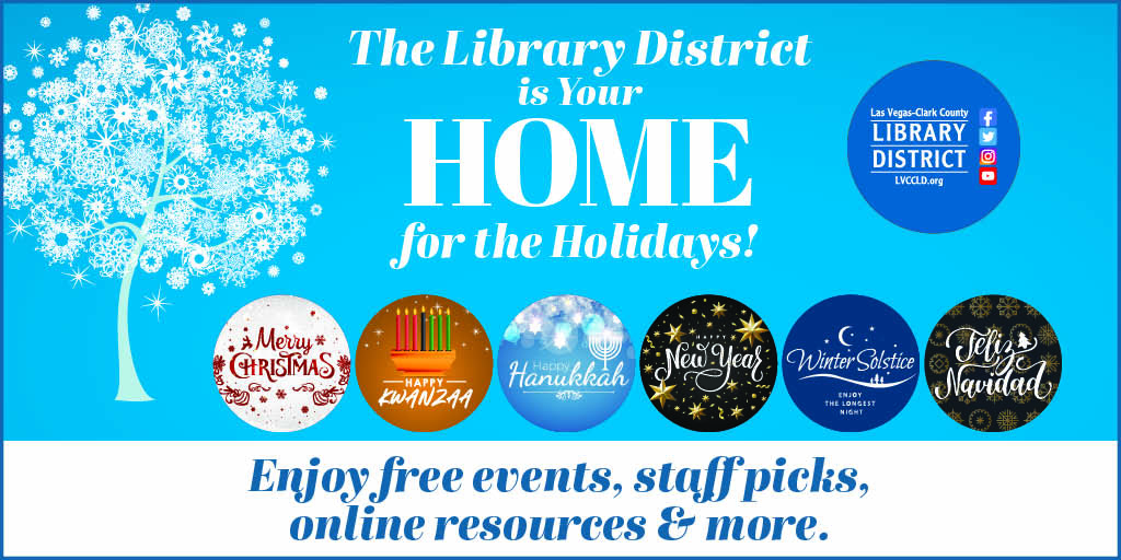 LVCCLD's tweet photo. No matter what holiday you celebrate, the #LibraryDistrict has something for everyone⛄ ! Browse our online resources, staff picks, or attend our upcoming FREE events 🎁. See what's happening:👉 https://t.co/e5cMy3Jejn
We wish you a safe & happy holiday season! #HappyHolidays https://t.co/6vk2DceIvY