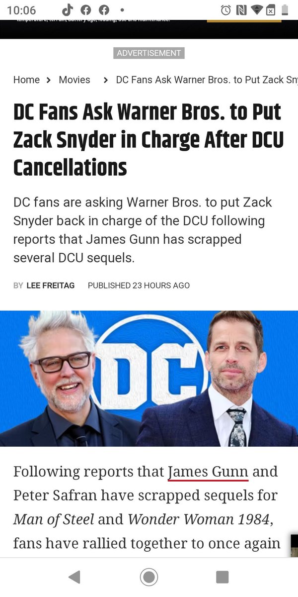 DahiyaKnight's tweet image. Absolutely get Zack Snyder to run DC studios @wbd
We all saw what kind of fortune Gunn's Suicide Squad reboot in 2021 brought to DCEU
#FireJamesGunn
#BringBackZackSnyder