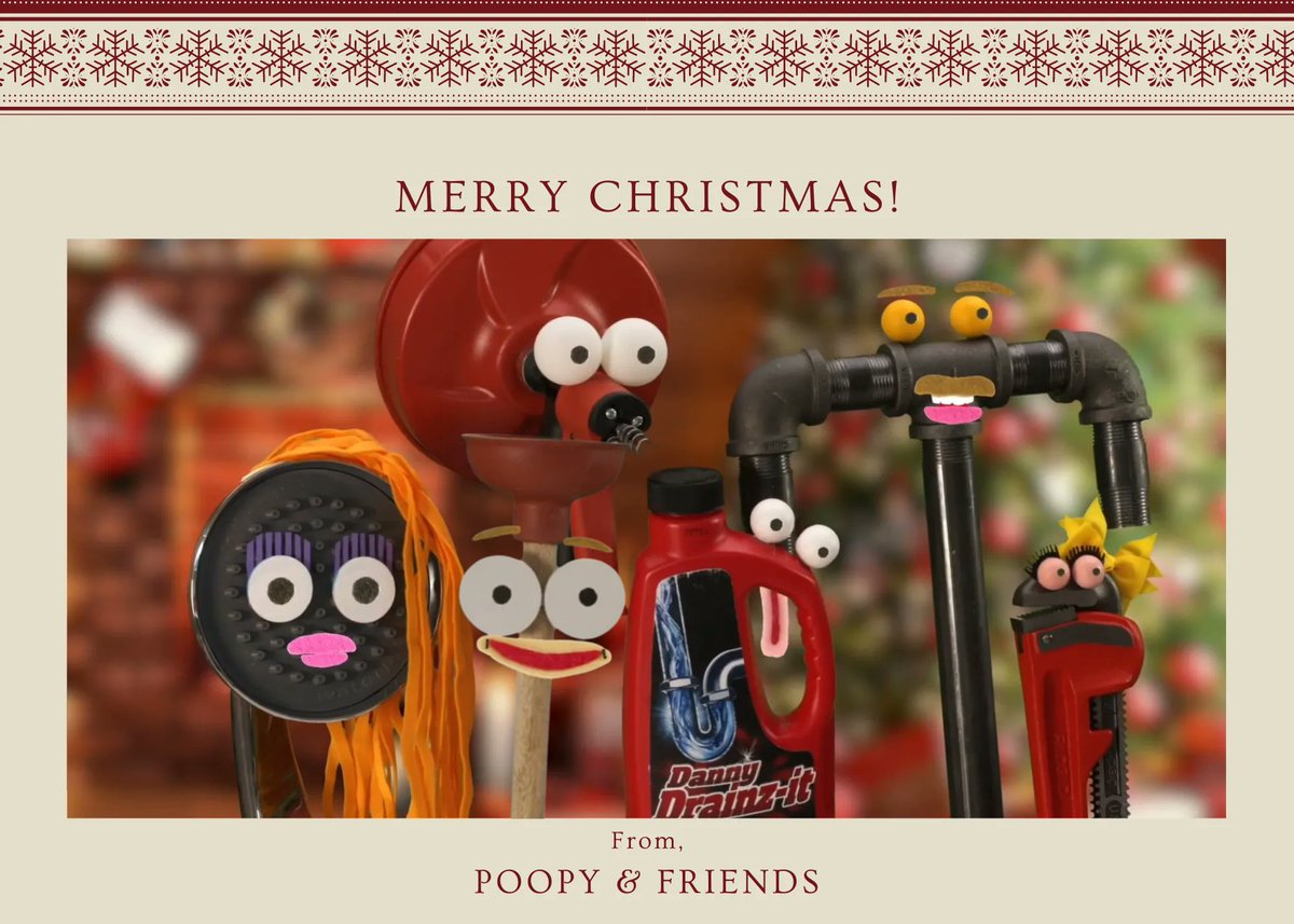 For National Christmas Card Day, Poopy &amp; Friends made a card just for you!