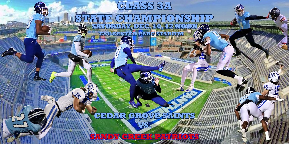 DCSDAthletics's tweet photo. #DCSDFootball Cedar Grove faces Sandy Creek in the Class 3A Championship on Saturday, 12 Noon!
Tickets $20: https://t.co/TZnSmhjbXF
Parking $25: https://t.co/bdhwSQKZzh
Clear Bag Policy: https://t.co/9uV2QJHMoV https://t.co/3dvqE8bThb