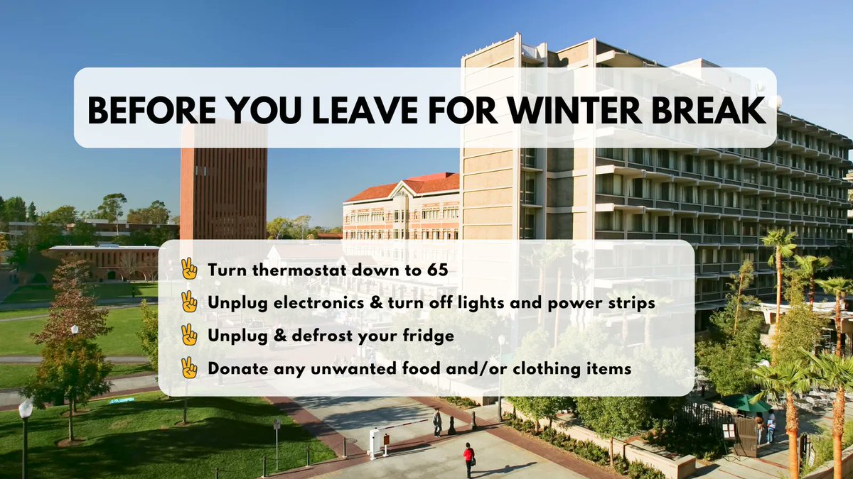 Have a safe and happy winter break, Trojans! #fighton #uscsustainability