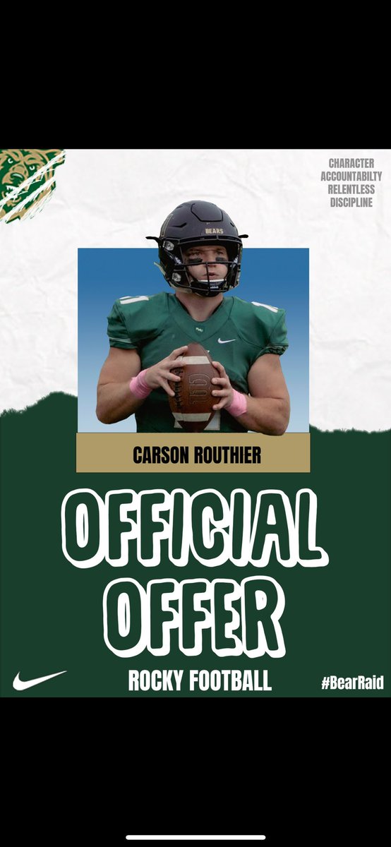Carson Routhier (@crouthier73) on Twitter photo After a great conversation with <a href="/Coach_Stutz/">Chris Stutzriem</a> and <a href="/crunchcarroll65/">Patrick Carroll</a> I am excited to announce that I’ve received an offer from <a href="/Rocky_Football/">Rocky Football</a> ! @thenategill <a href="/Coach_Melendo/">Jordan Melendo</a> <a href="/Coach_Mac70/">Jake McSpadden</a> @TheDVWay @ZacHAlvira <a href="/jacob_seliga/">Jacob Seliga</a> <a href="/azc_obert/">Richard Obert</a> <a href="/JUSTCHILLY/">Just Chilly</a> <a href="/gridironarizona/">Gridiron Arizona</a> After a great conversation with <a href="/Coach_Stutz/">Chris Stutzriem</a> and <a href="/crunchcarroll65/">Patrick Carroll</a> I am excited to announce that I’ve received an offer from <a href="/Rocky_Football/">Rocky Football</a> ! @thenategill <a href="/Coach_Melendo/">Jordan Melendo</a> <a href="/Coach_Mac70/">Jake McSpadden</a> @TheDVWay @ZacHAlvira <a href="/jacob_seliga/">Jacob Seliga</a> <a href="/azc_obert/">Richard Obert</a> <a href="/JUSTCHILLY/">Just Chilly</a> <a href="/gridironarizona/">Gridiron Arizona</a>