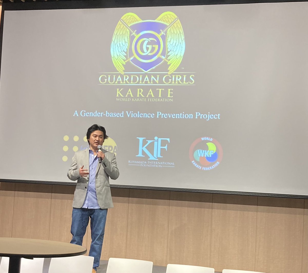 At @WAW_Japan Los Angeles event hosted by @JPNConsulateLA, my pleasure to stop by @JHLosAngeles in Hollywood and present @GuardianGirlsX Karate to over 50 women leaders from LA. #GuardianGirls Karate in the U.S. is led by @KIF_US in partnerships with @WorldKarate_WKF and @UNFPA.
