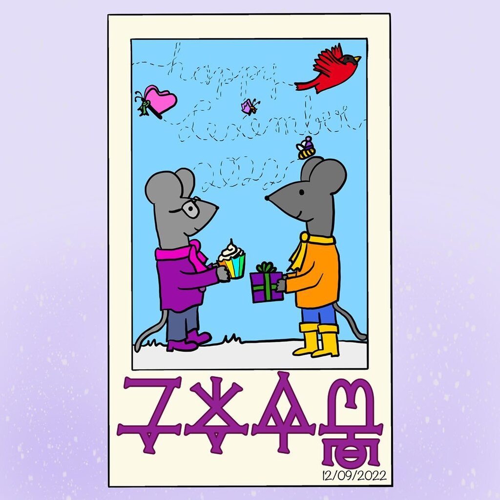 Our word #Lexember 9th is a special one—we finally have a word for “to vote,” which is a very important concept for our mice who love their committees: “yómósála”! At the root of this word is the verb, “yó,” meaning “to drop.” We decided that the earlies… instagr.am/p/Cl9NYvuvQFw/