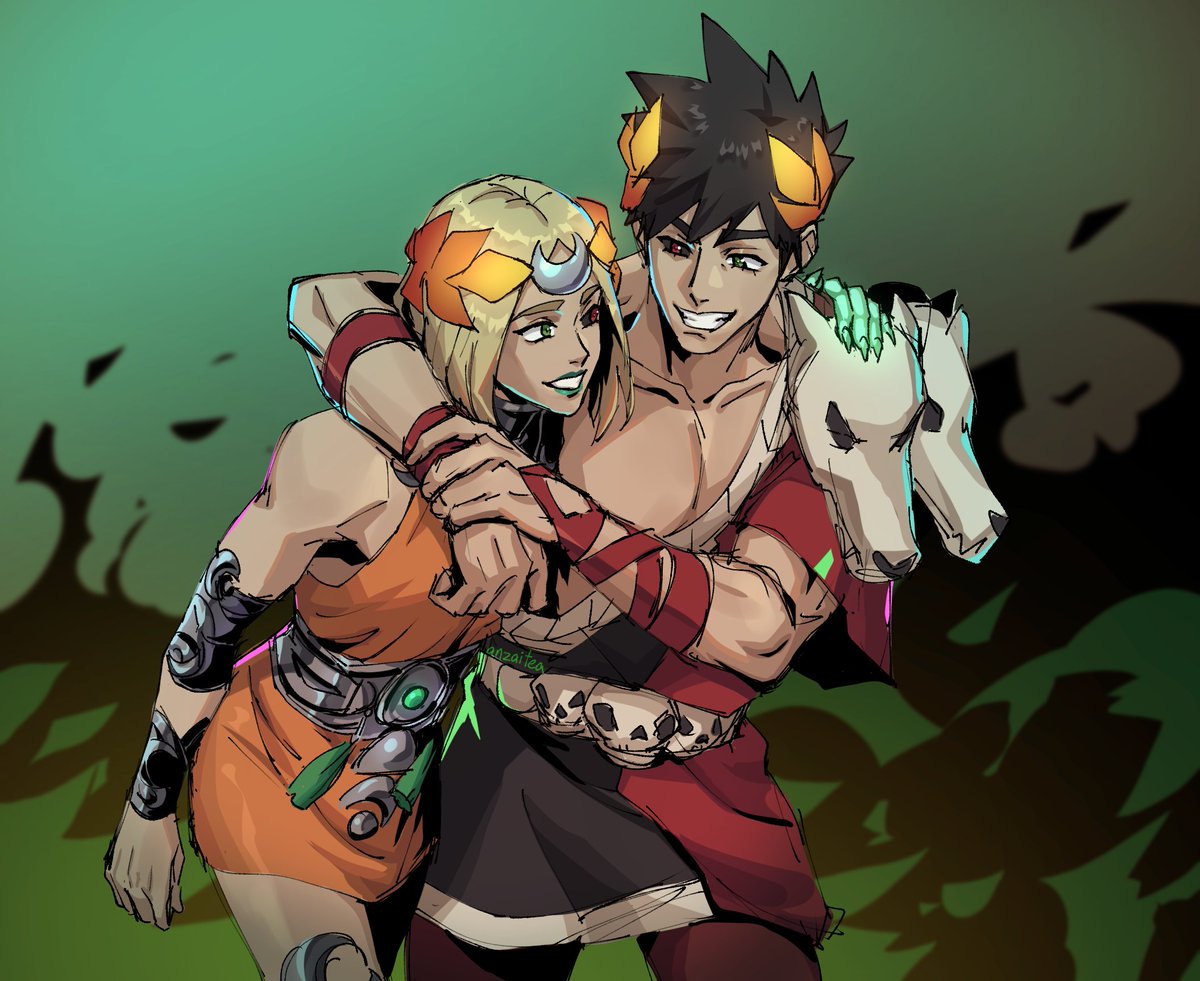 zagreus and melinoe (hades and 2 more) drawn by samairu_art