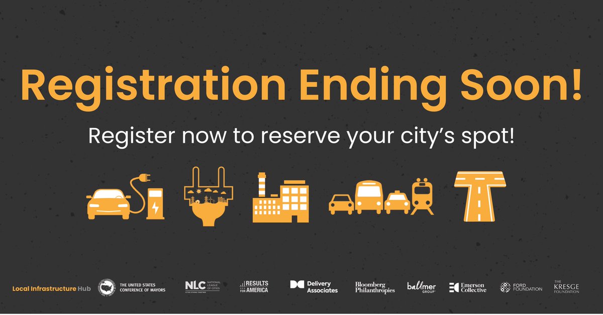 ONE WEEK LEFT: NLC &amp; the Local Infrastructure Hub are offering bootcamps for populations of 150,000 residents or fewer, designed to help local governments take advantage of the grant opportunities available through the BIL. Register now before 12/16: bit.ly/LIHBootcampNLC