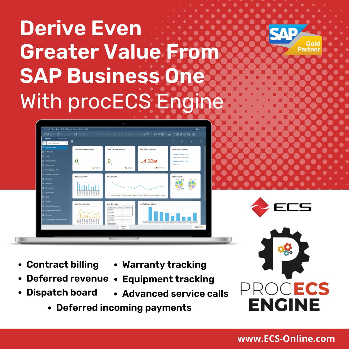 ecsjax's tweet image. #ECS #procECSEngine is the core for running the #procECSModules that enable you to further drive productivity and visualize data, based on your organization’s unique workflow. Grow your revenues and increase your bottom-line performance. Call: (904)730-9200 or info@ecs-online.com