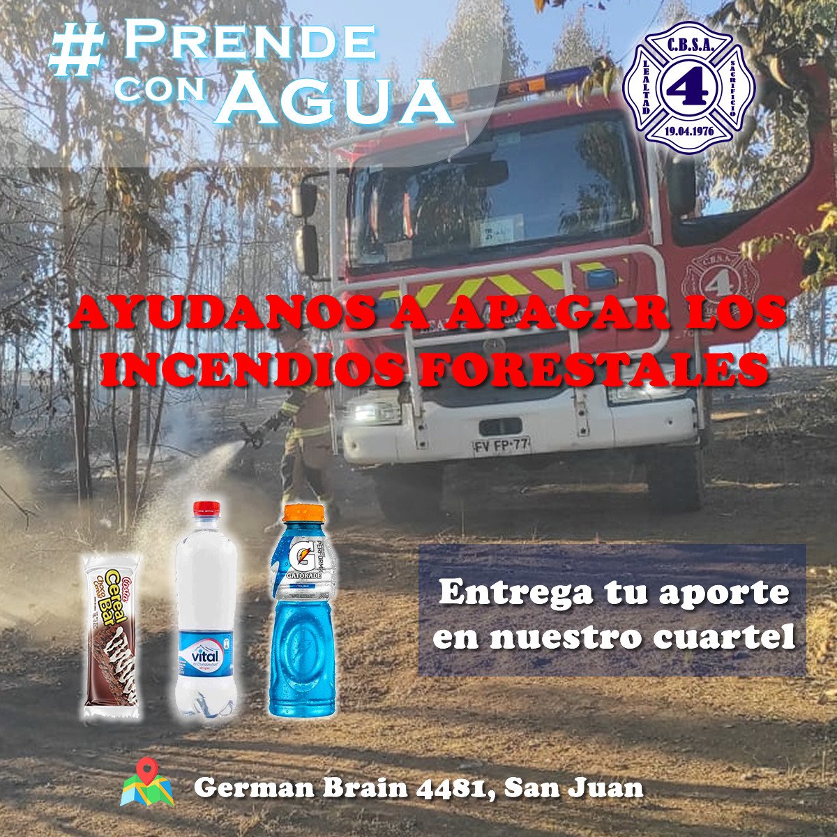 Estamos en Campaña #prendeconagua para la cooperación a nuestros bomberos