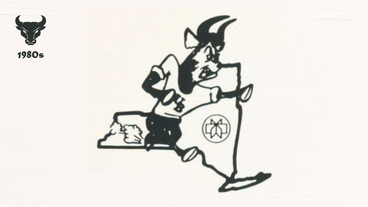 Buffalo Bulls logo used in a '82 program. The bull itself was worn on their  football helmets in 1980-83, or a similar version. #UBhornsUP, image size:1200x675