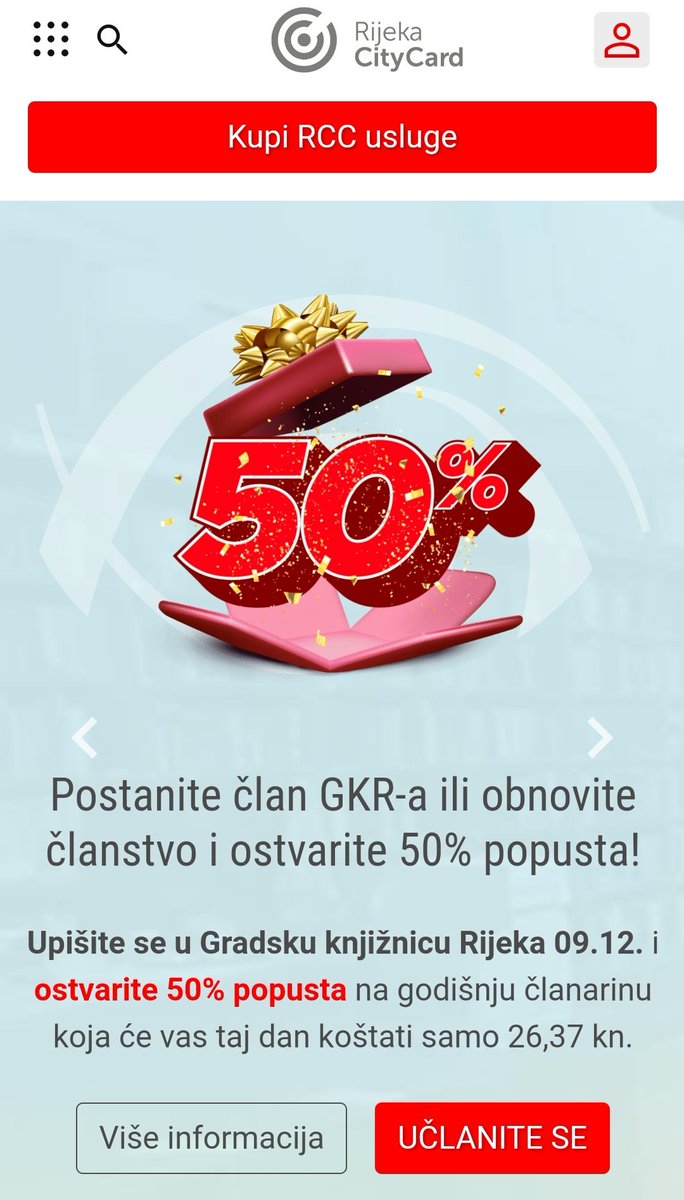 Članovima cijele knjižnice možete postati i iz suhog doma - danas do ponoći se za pola cijene možete učlaniti online putem portala Rijeka City Card i postati članovima cijele mreže! Hitro 👉👉 rijekacitycard.hr/hr