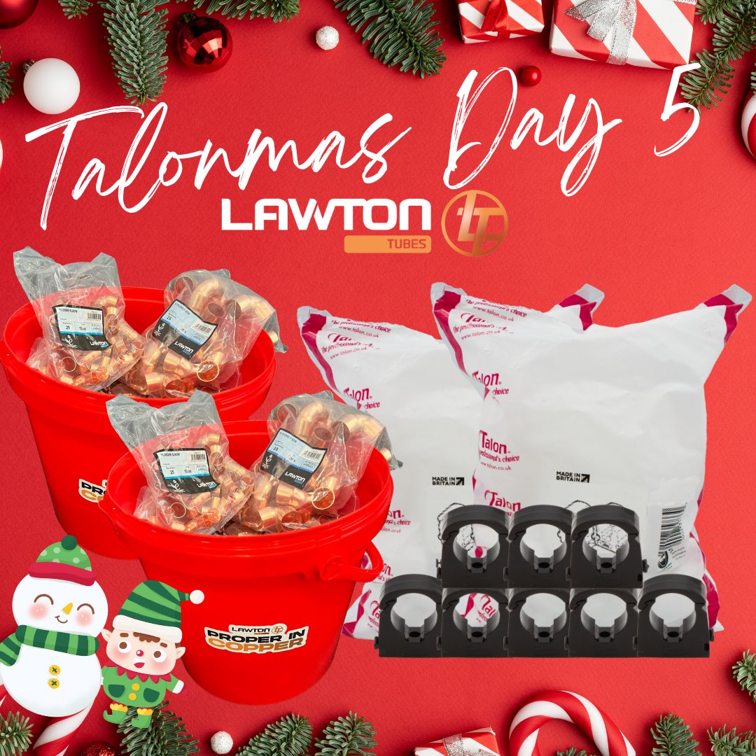 Talonmas Day 5: Win two Buckets of Copper from <a href="/Lawtontubes/">Lawton Tubes</a>
and Bags of Black Hinged from us. 
⁠
To enter:⁠
Follow <a href="/UKTalon/">Talon</a> and <a href="/Lawtontubes/">Lawton Tubes</a>
Share the post⁠
Answer: What is your worst Christmas gift ever?

#giveaway #chirstmasgiveaway #win #contest #comp