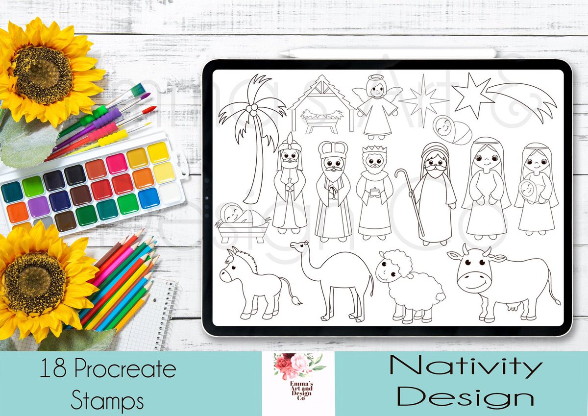 EmmaArt76030888's tweet photo. Excited to share the latest addition to my #etsy shop: 18 Nativity Procreate Stamps, Free Colour Pallette #birthday #christmas #cardmakingstationery #digitalstamps #procreatedownload #procreatebundle #procreatebrushset #procreateapp https://t.co/5QZxTC47tK https://t.co/3ysi6CnNqI