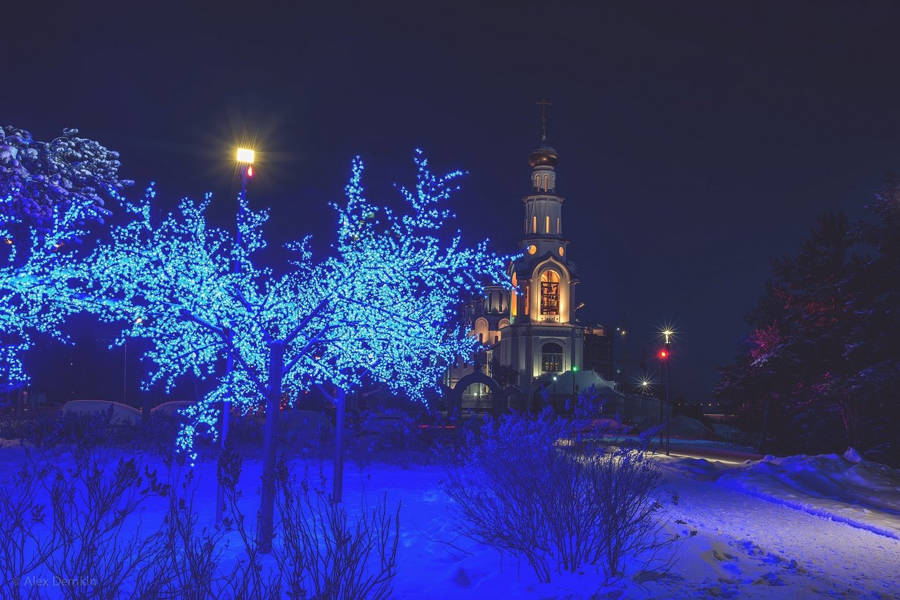 Ночной Задонск зима