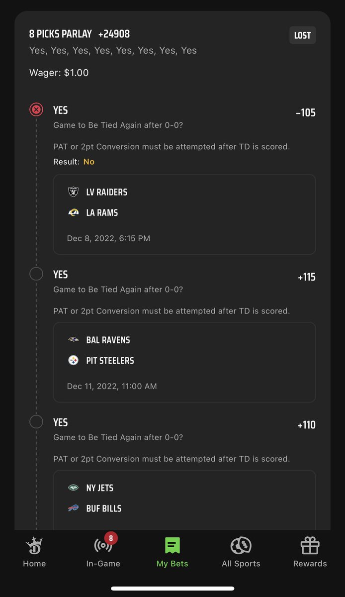BDukes52's tweet photo. @DKSportsbook @DraftKings  can you explain this reasoning for paying me out, then taking back my winnings for the top games in these parlays. You can just take back winnings after YOUR MISTAKE 🧐🤨 https://t.co/oXeZsw468b