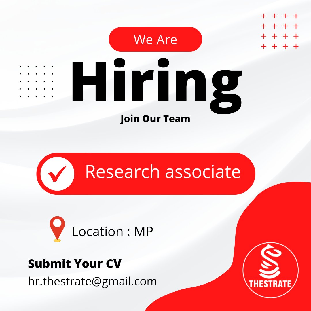 IBhargavAshu's tweet photo. Thestrate is hiring research associates.
Language- hindi mandatory
Experience: 0-2 years
Salary: as per market standard
#hiring #MadhyaPradesh #politics #election #Politician #UrgentHiring #political #immediatehiring #politicalcampaign #Elections2023 #Bhopal #Campaign #thestrate https://t.co/ijkyPoC5yg