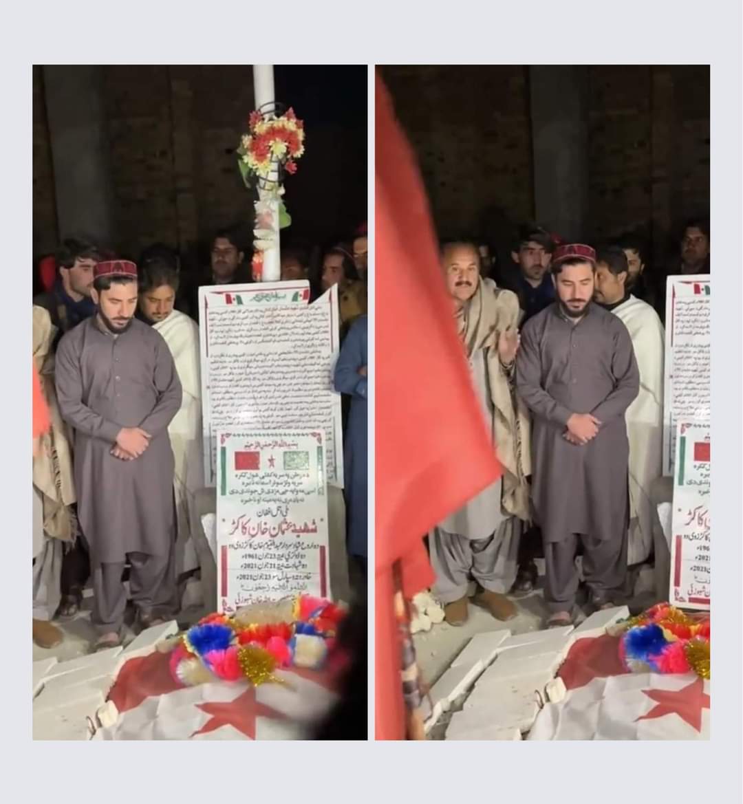 Faizullahamin20's tweet photo. د پښتون ژغورنې غورځنګ مشر منظور احمد پښتين د چمن څخه په واپسي باندې په هندو باغ کې افغان شهید عثمان لالا په قبر حاضري ولګوله .‌
#PashtunLongMarch2Chaman https://t.co/iDT7PJJ4UU