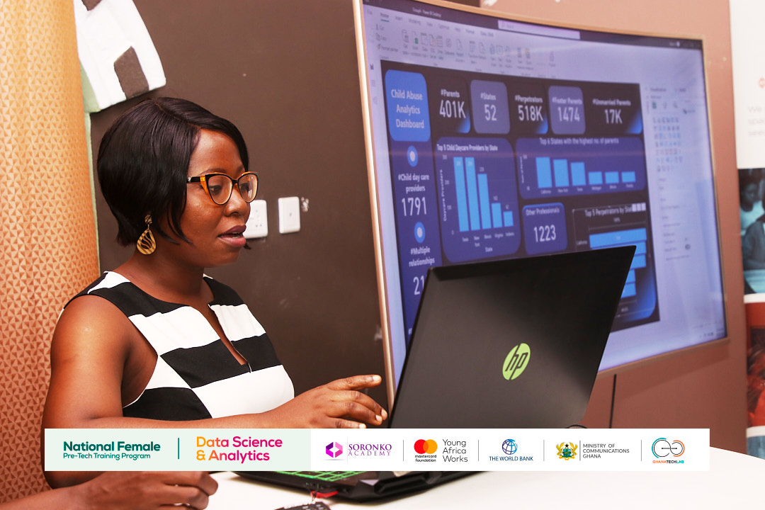 GhanaTechLab's tweet image. National Female Pre-tech - Data Science

The National Pre-Tech training program officially ends today.

The trainees were grouped into five, and each group was assigned to work on a Data Science or Analytics project to demonstrate what they had learned thus far.
#pretechtraining