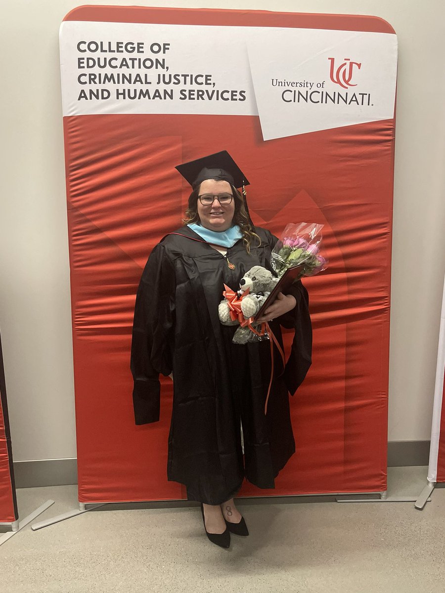 DevonDembinski's tweet photo. Proud husband moment!
Today my amazing wife (@Dem_Riss) graduated from @uofcincy with her Master’s Degree in Sports Administration! #UCGrad22 🎓 https://t.co/vSFlV70vcy