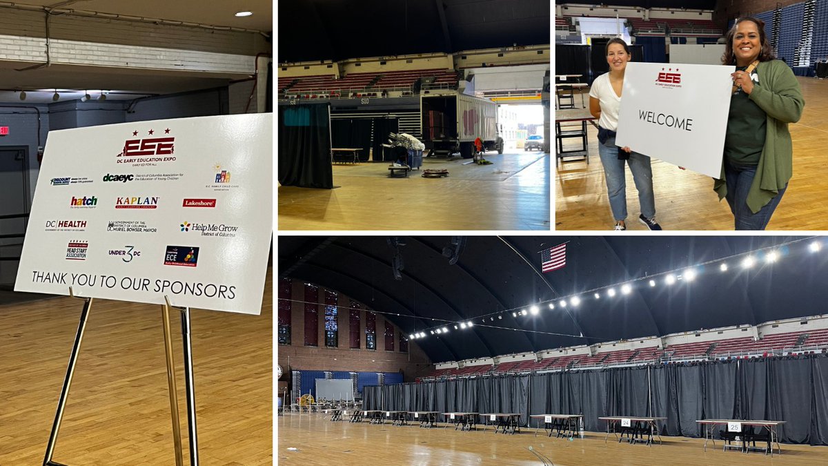 We're hard at work setting up for the #dcearlyeducationexpo taking place TOMORROW, Sat Dec 10, 10am to 3pm, at the DC Armory! Don't miss this opportunity to discover the District's unique #ECE offerings! More on Eventbrite: bit.ly/3uD6ium #earlyedforall #ecematters