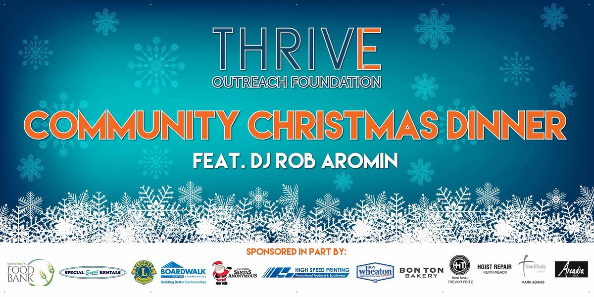 Free Christmas Dinner at Leefield Hall on Dec 25 from 4-7 pm - provided by Thrive Outreach. All welcome!