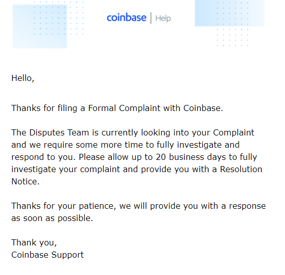Troysinc's tweet photo. @CoinbaseSupport Here's second..another 20 business days...
This is a classic example of big business theft and coverup. Lies and distortion will not stop the legal actions. https://t.co/eoNrFXVjXK